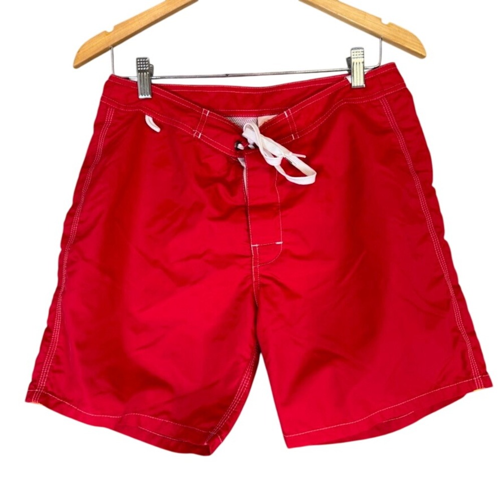 Sundek Mens Red Rainbow Stripe Board Shorts Swim Trunks Size 31 M503BDTA100
